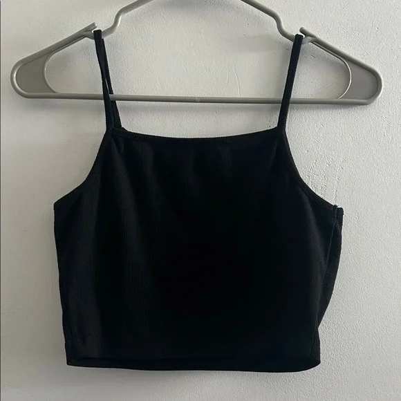 SHEIN Black Ribbed Cropped Camisole with Red Dragon Embroidery - Picture 4 of 4